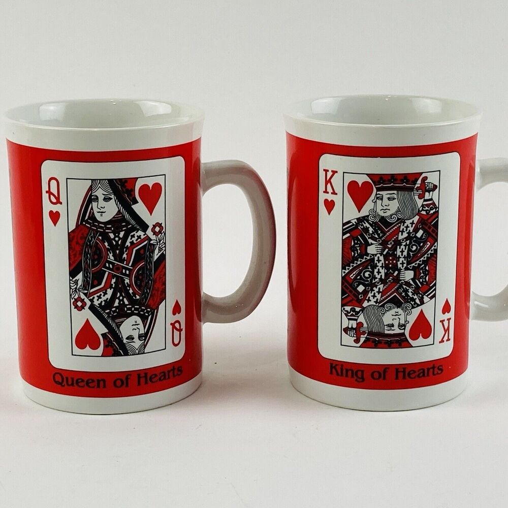 Set KING / QUEEN OF HEARTS COFFEE MUGS Papel Freelance Indonesia Taopicana Cards